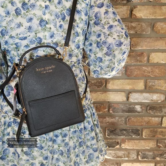 kate spade Handbags - Kate Spade Mini Convertible Backpack BLACK Leather